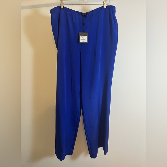 NWT!!! St. John Vivid Blue High Waist Silk Dress Pants XL with Pockets K830W71 - Picture 9 of 16